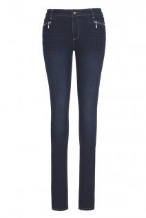 Tall Zip Detail Skinny Jeans At - style: skinny leg; length: standard; pattern: plain; waist: high rise; predominant colour: navy; occasions: casual; fibres: cotton - stretch; jeans detail: dark wash; texture group: denim; pattern type: fabric; embellishment: zips; season: a/w 2015