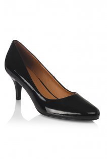 Tall Lts Hazel Mid Heel Court At - predominant colour: black; occasions: evening, work, occasion; material: leather; heel height: high; heel: standard; toe: pointed toe; style: courts; finish: patent; pattern: plain; season: a/w 2015