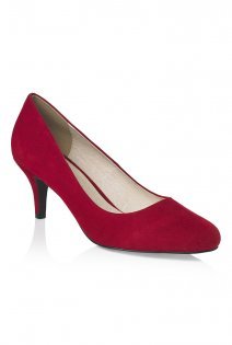 Tall Lts Hazel Mid Heel Court At - predominant colour: true red; occasions: evening, work, occasion; material: suede; heel height: mid; heel: kitten; toe: round toe; style: courts; finish: plain; pattern: plain; season: a/w 2015