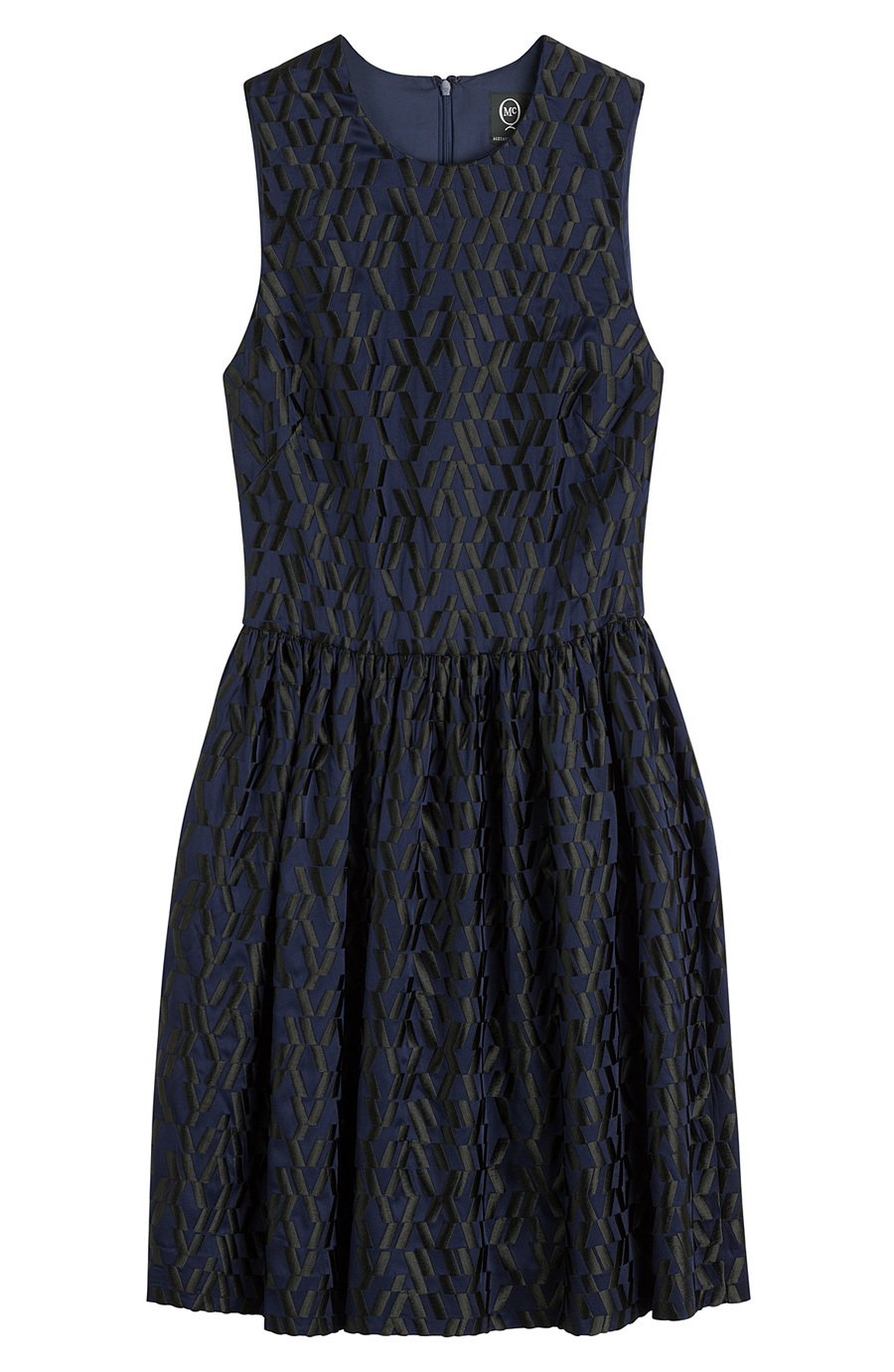 Embroidered Mini Dress Blue - length: mid thigh; neckline: round neck; sleeve style: sleeveless; predominant colour: black; occasions: evening, occasion; fit: fitted at waist & bust; style: fit & flare; fibres: polyester/polyamide - mix; sleeve length: sleeveless; pattern type: fabric; pattern size: standard; pattern: patterned/print; texture group: other - light to midweight; embellishment: embroidered; season: a/w 2015