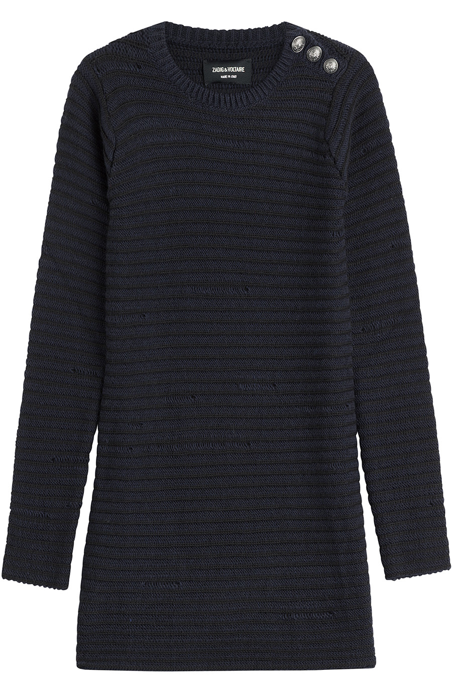 Striped Pullover With Merino Wool Multicolor - pattern: plain; style: standard; predominant colour: navy; occasions: casual; fibres: wool - 100%; fit: standard fit; neckline: crew; length: mid thigh; sleeve length: long sleeve; sleeve style: standard; texture group: knits/crochet; pattern type: knitted - fine stitch; season: a/w 2015