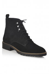 Tall Lts Hitch Suede Hiker Style Boots At - predominant colour: black; occasions: casual; material: suede; heel height: flat; heel: standard; toe: pointed toe; boot length: ankle boot; finish: plain; pattern: plain; shoe detail: tread; style: lace ups; season: a/w 2015