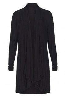 Tall Waterfall Jersey Cardigan At - pattern: plain; neckline: collarless open; style: open front; length: on the knee; predominant colour: black; occasions: casual, creative work; fit: standard fit; sleeve length: long sleeve; sleeve style: standard; pattern type: knitted - fine stitch; texture group: jersey - stretchy/drapey; fibres: viscose/rayon - mix; season: a/w 2015