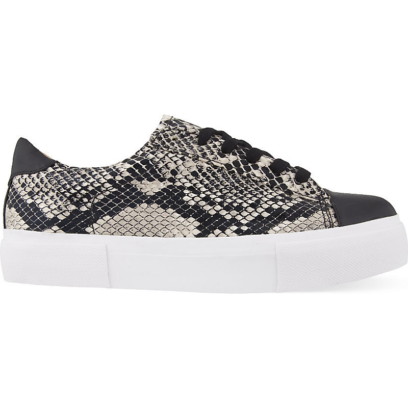 Loco Snake Print Trainers, Women's, Eur 38 / 5 Uk Women, Beige Comb - predominant colour: mid grey; secondary colour: mid grey; occasions: casual; material: faux leather; heel height: flat; toe: round toe; style: trainers; finish: plain; pattern: animal print; shoe detail: moulded soul; season: a/w 2015