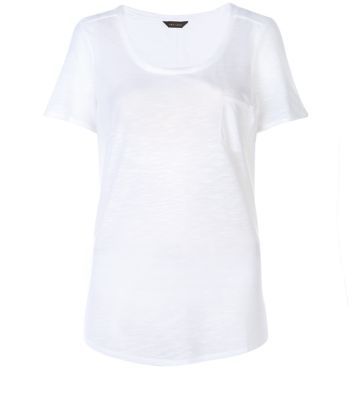 White Pocket Front T Shirt - neckline: round neck; pattern: plain; style: t-shirt; predominant colour: white; occasions: casual; length: standard; fibres: polyester/polyamide - 100%; fit: body skimming; sleeve length: short sleeve; sleeve style: standard; pattern type: fabric; texture group: jersey - stretchy/drapey; season: a/w 2015