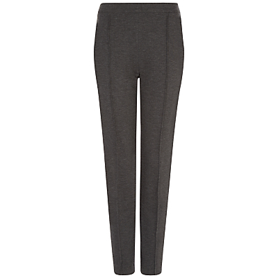 Ponte Slim Leg Trousers, Charcoal - length: standard; pattern: plain; waist: mid/regular rise; predominant colour: charcoal; occasions: work, creative work; fibres: viscose/rayon - stretch; fit: slim leg; pattern type: fabric; texture group: woven light midweight; style: standard; season: a/w 2015