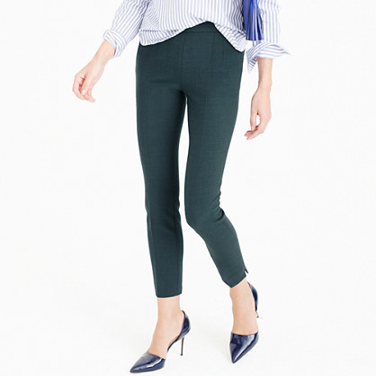 Petite Martie Pant In Bi Stretch Wool - pattern: plain; waist: high rise; pocket detail: pockets at the sides; predominant colour: dark green; occasions: casual, creative work; length: ankle length; fibres: wool - mix; fit: skinny/tight leg; pattern type: fabric; texture group: woven light midweight; style: standard; season: a/w 2015