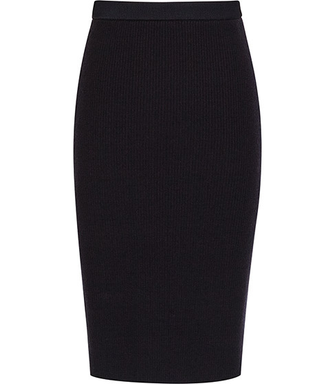 Dalane Knitted Pencil Skirt - length: below the knee; pattern: plain; style: pencil; fit: tight; waist detail: elasticated waist; waist: high rise; predominant colour: black; occasions: casual, work; texture group: knits/crochet; pattern type: knitted - fine stitch; season: a/w 2015