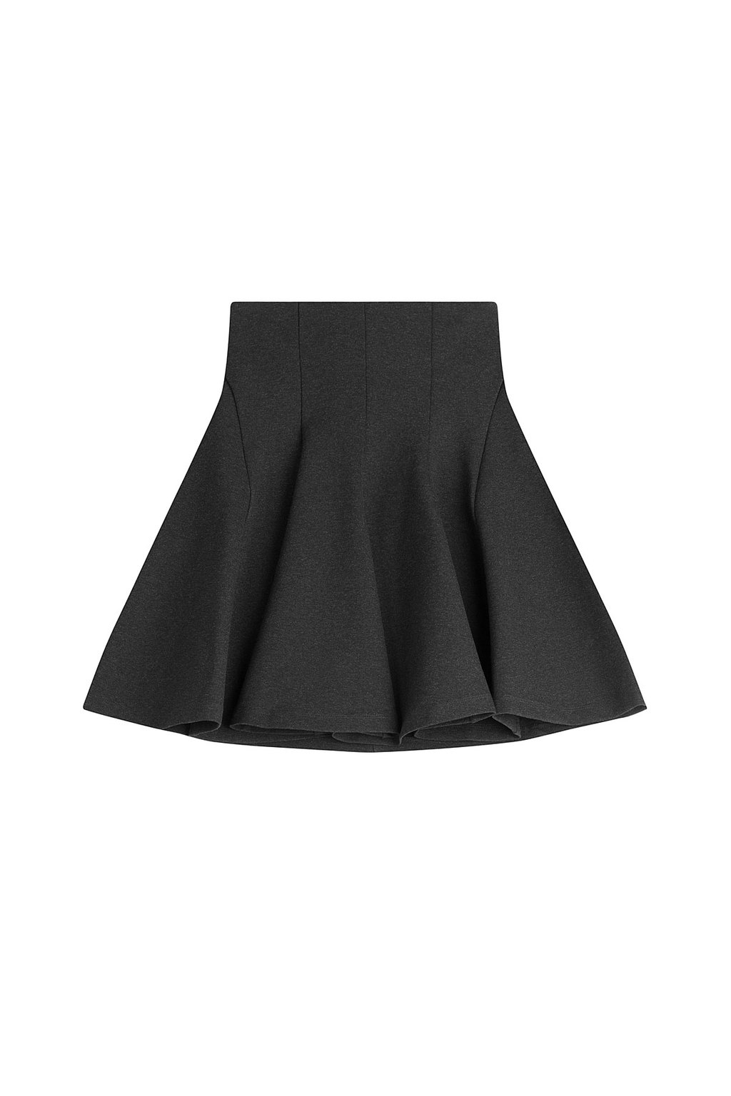 Flared Skirt Grey - length: mini; pattern: plain; fit: loose/voluminous; waist: mid/regular rise; predominant colour: black; occasions: casual; style: a-line; hip detail: structured pleats at hip; pattern type: fabric; texture group: woven light midweight; season: a/w 2015