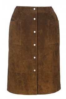Tall Suede Skirt At - pattern: plain; fit: loose/voluminous; waist: high rise; predominant colour: chocolate brown; length: on the knee; style: a-line; fibres: leather - 100%; pattern type: fabric; texture group: suede; occasions: creative work; season: a/w 2015