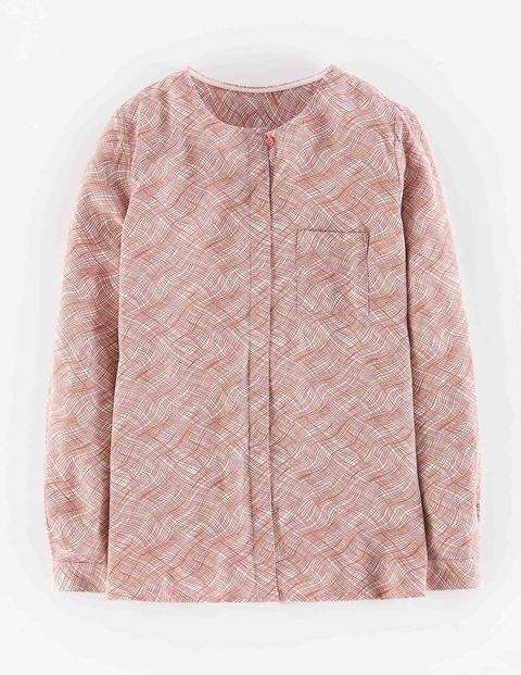 Gwyneth Top Pinks Squiggle Women, Pinks Squiggle - style: blouse; secondary colour: white; occasions: casual, creative work; length: standard; fibres: polyester/polyamide - 100%; fit: straight cut; neckline: crew; sleeve length: long sleeve; sleeve style: standard; pattern type: fabric; pattern: patterned/print; texture group: woven light midweight; predominant colour: dusky pink; season: a/w 2015