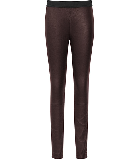 Carrie Leather Leggings - length: standard; pattern: plain; style: leggings; waist: mid/regular rise; predominant colour: black; occasions: casual, evening, creative work; fibres: leather - 100%; texture group: leather; fit: skinny/tight leg; season: a/w 2015; wardrobe: highlight