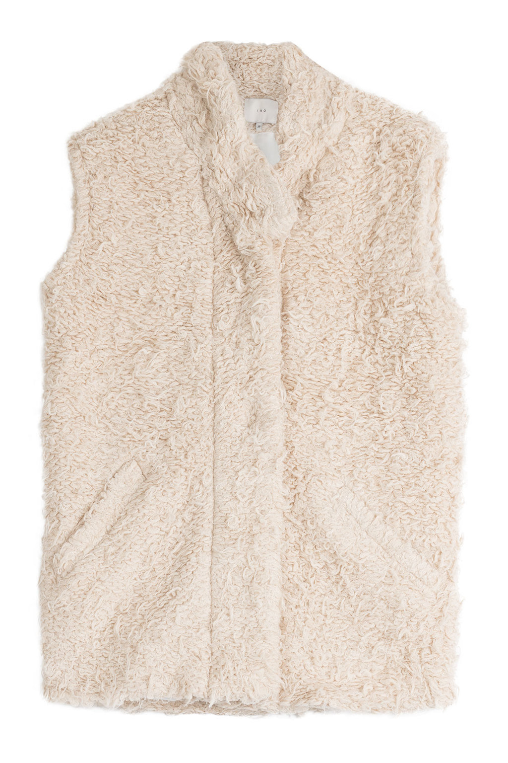 Faux Fur Vest Beige - pattern: plain; sleeve style: sleeveless; style: gilet; collar: high neck; predominant colour: stone; occasions: casual, creative work; length: standard; fit: straight cut (boxy); fibres: acrylic - mix; sleeve length: sleeveless; texture group: fur; collar break: high; pattern type: fabric; season: a/w 2015