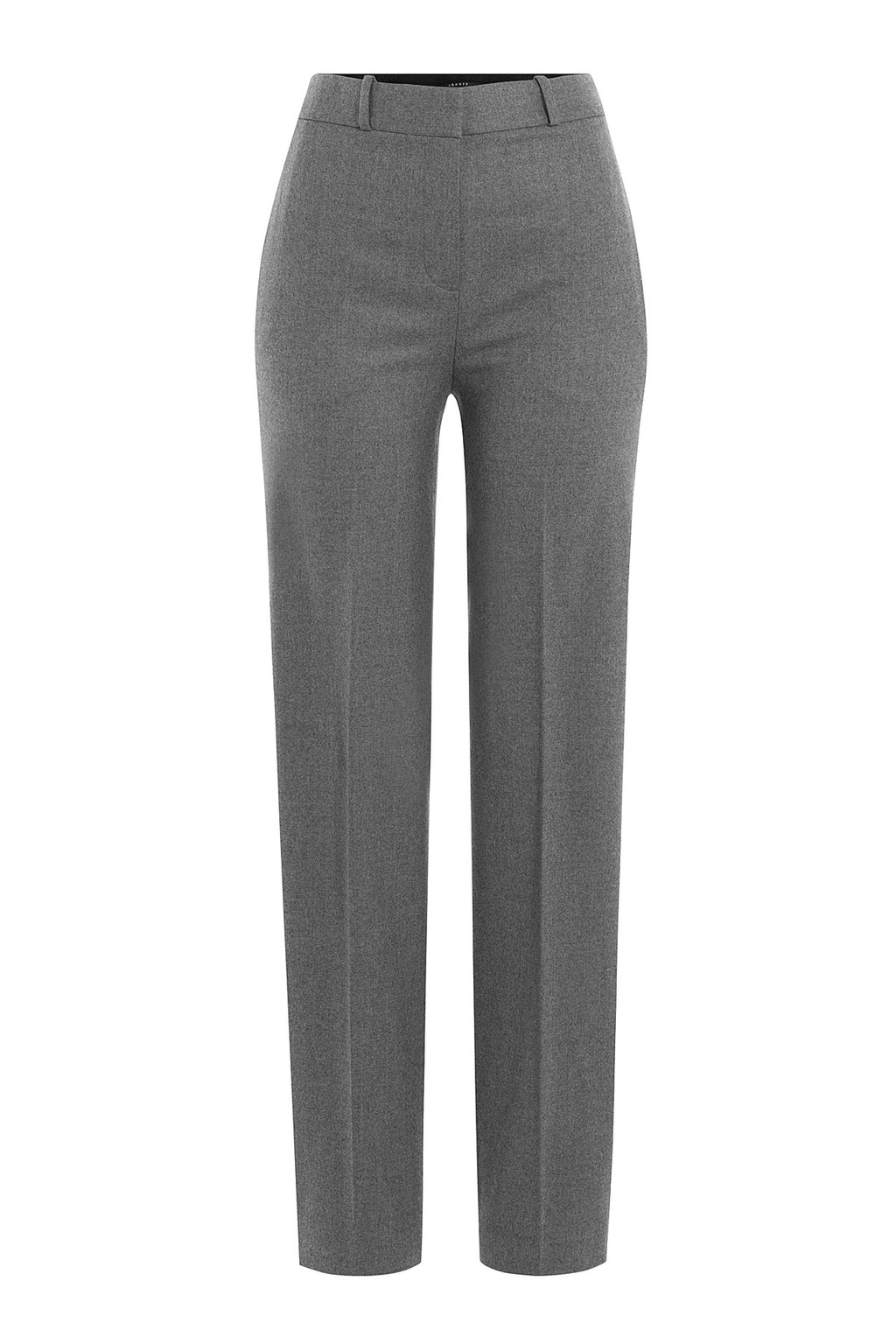 Wool Trousers Grey - length: standard; pattern: plain; pocket detail: pockets at the sides; waist: mid/regular rise; predominant colour: mid grey; occasions: work, creative work; fibres: wool - mix; fit: straight leg; pattern type: fabric; texture group: woven light midweight; style: standard; season: a/w 2015