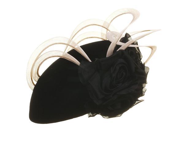 Chai - predominant colour: black; occasions: occasion; type of pattern: standard; style: fascinator; size: small; material: sinamay; pattern: plain; embellishment: feather; season: a/w 2015
