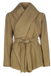 Tall Wrap Belted Coat At - pattern: plain; length: standard; collar: shawl/waterfall; style: wrap around; predominant colour: camel; occasions: casual, creative work; fit: tailored/fitted; fibres: wool - mix; sleeve length: long sleeve; sleeve style: standard; collar break: high; pattern type: fabric; texture group: woven bulky/heavy; season: a/w 2015
