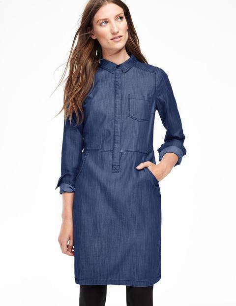 Cord & Denim Shirt Dress Denim Women, Denim - style: shift; neckline: shirt collar/peter pan/zip with opening; pattern: plain; bust detail: pocket detail at bust; predominant colour: denim; occasions: casual, creative work; length: just above the knee; fit: body skimming; fibres: cotton - 100%; sleeve length: long sleeve; sleeve style: standard; texture group: denim; pattern type: fabric; season: a/w 2015