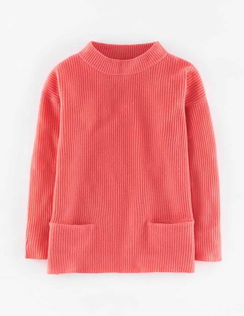 Cashmere Lofty Rib Jumper Coral Reef Women, Coral Reef - pattern: plain; neckline: high neck; style: standard; predominant colour: coral; occasions: casual, creative work; length: standard; fit: loose; fibres: cashmere - 100%; sleeve length: long sleeve; sleeve style: standard; texture group: knits/crochet; pattern type: fabric; season: a/w 2015; wardrobe: highlight