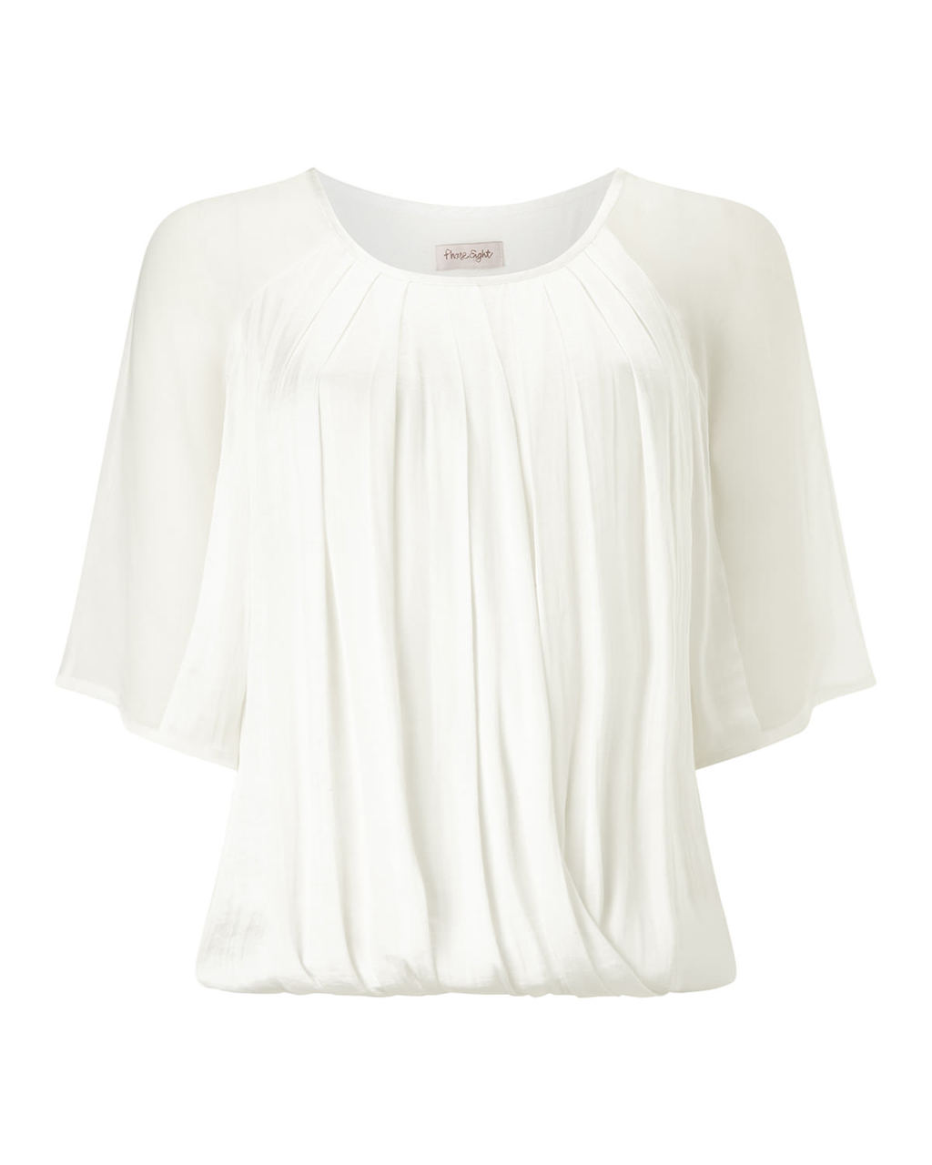 Kitty Blouse - pattern: plain; style: blouse; predominant colour: white; occasions: evening; length: standard; fibres: viscose/rayon - stretch; fit: body skimming; neckline: crew; sleeve length: half sleeve; sleeve style: standard; pattern type: fabric; texture group: other - light to midweight; season: a/w 2015