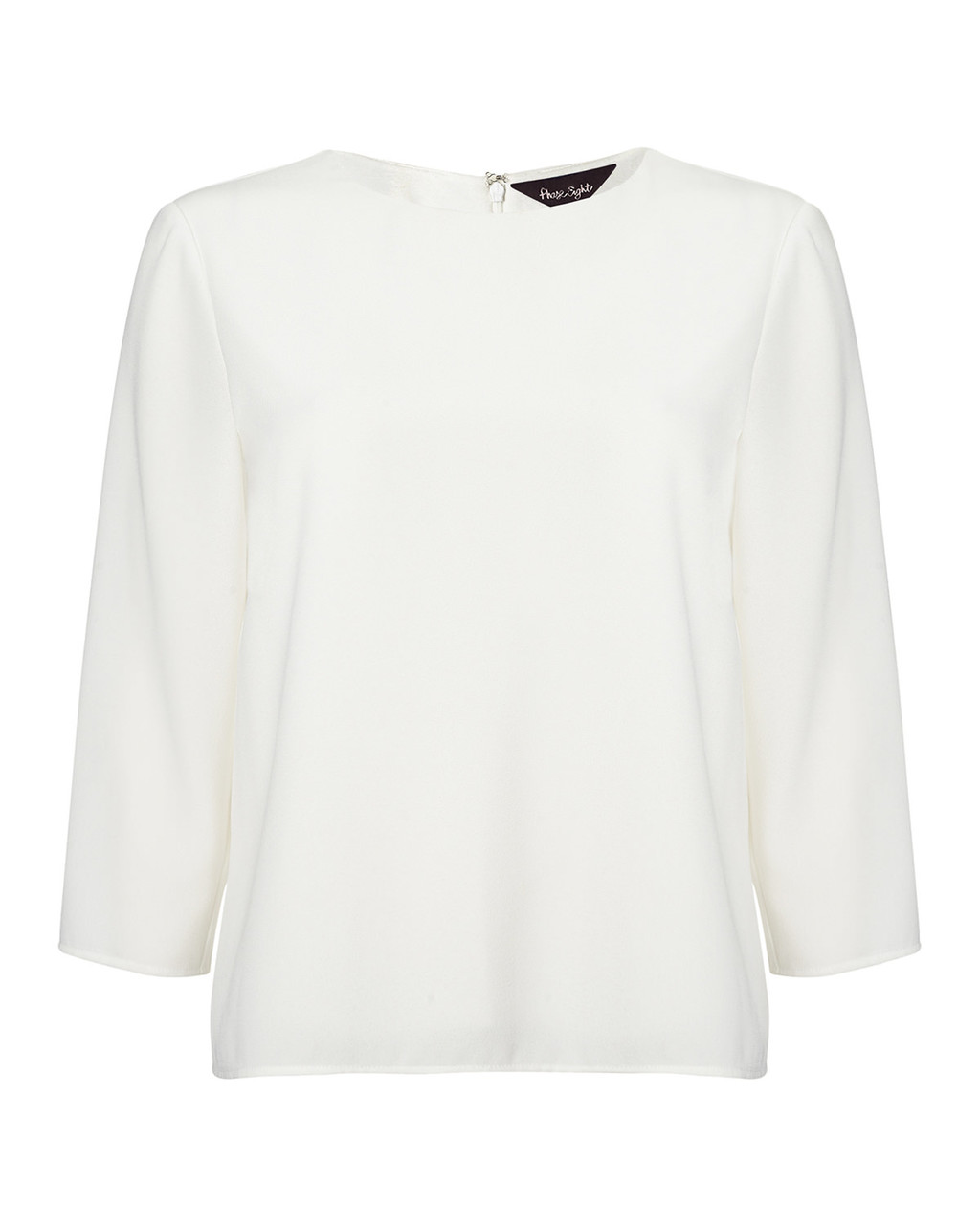 Hannah Blouse - neckline: round neck; pattern: plain; style: blouse; predominant colour: white; occasions: casual, work, creative work; length: standard; fit: body skimming; sleeve length: 3/4 length; sleeve style: standard; texture group: crepes; pattern type: fabric; season: a/w 2015