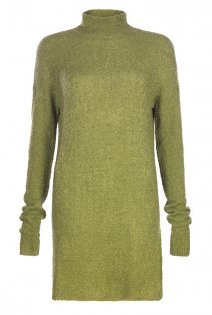 Tall Textured Turtle Neck Knit At - pattern: plain; style: tunic; neckline: roll neck; predominant colour: khaki; occasions: casual, creative work; fibres: cotton - mix; fit: body skimming; length: mid thigh; sleeve length: long sleeve; sleeve style: standard; texture group: knits/crochet; pattern type: knitted - fine stitch; season: a/w 2015