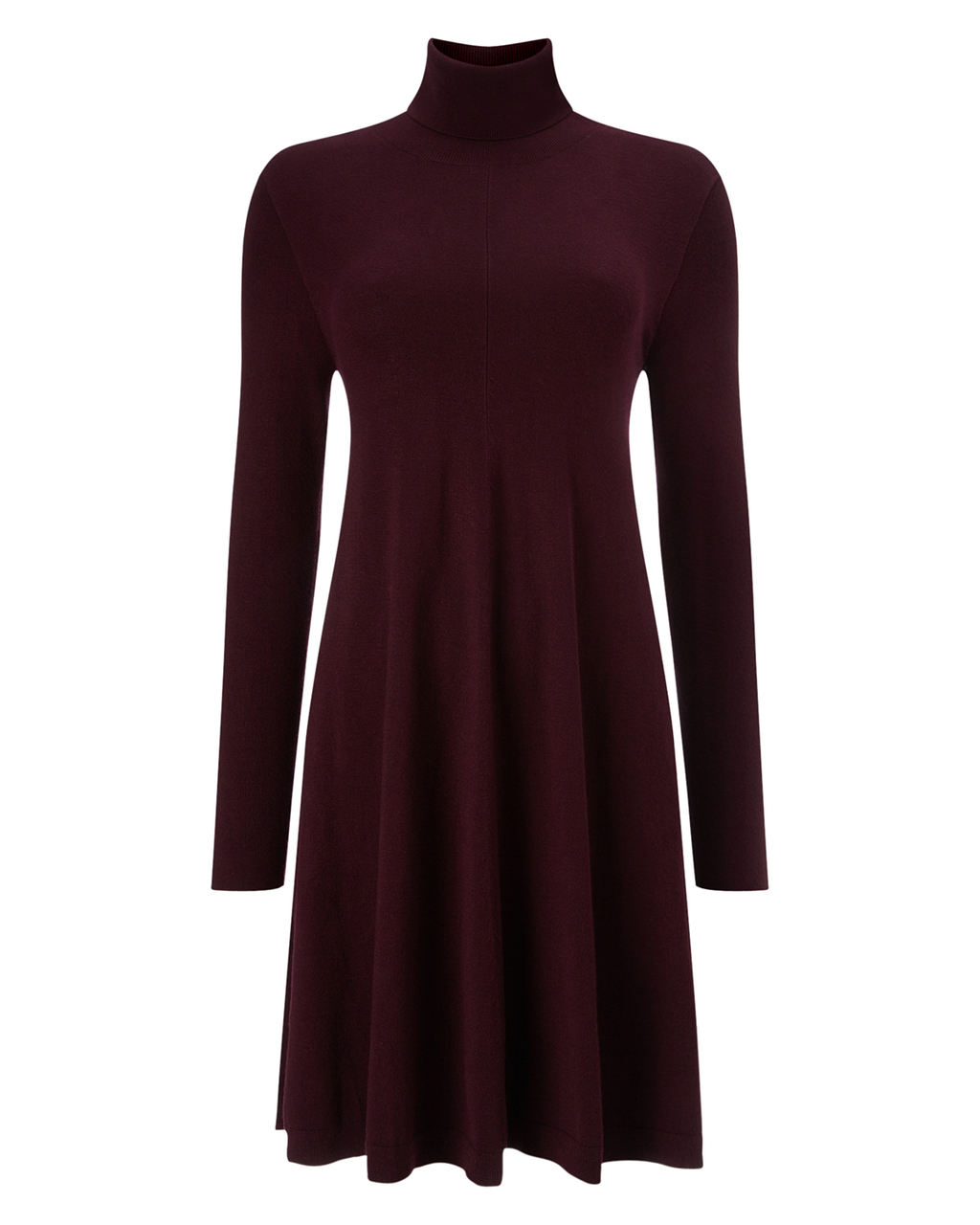 Melody Swing Tunic - pattern: plain; style: tunic; neckline: roll neck; predominant colour: aubergine; occasions: casual, creative work; fit: loose; length: mid thigh; sleeve length: long sleeve; sleeve style: standard; texture group: knits/crochet; pattern type: knitted - other; season: a/w 2015