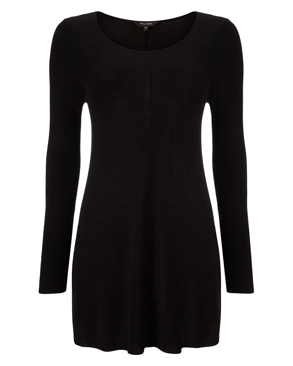 Cali Swing Knit - neckline: round neck; pattern: plain; style: tunic; predominant colour: black; occasions: casual, creative work; fit: standard fit; length: mid thigh; sleeve length: long sleeve; sleeve style: standard; texture group: knits/crochet; pattern type: knitted - fine stitch; season: a/w 2015