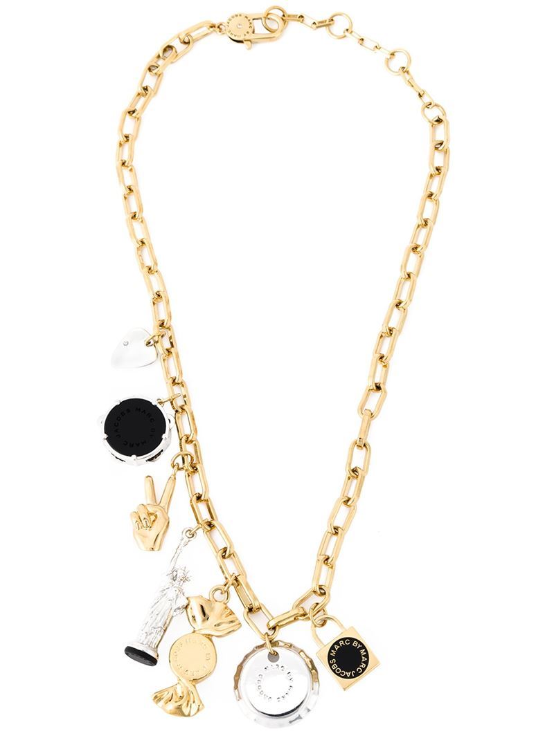 'lost & Found' Necklace, Women's, Metallic - predominant colour: gold; secondary colour: black; occasions: evening; length: mid; size: large/oversized; material: chain/metal; finish: metallic; embellishment: chain/metal; season: a/w 2015; style: chain (no pendant)