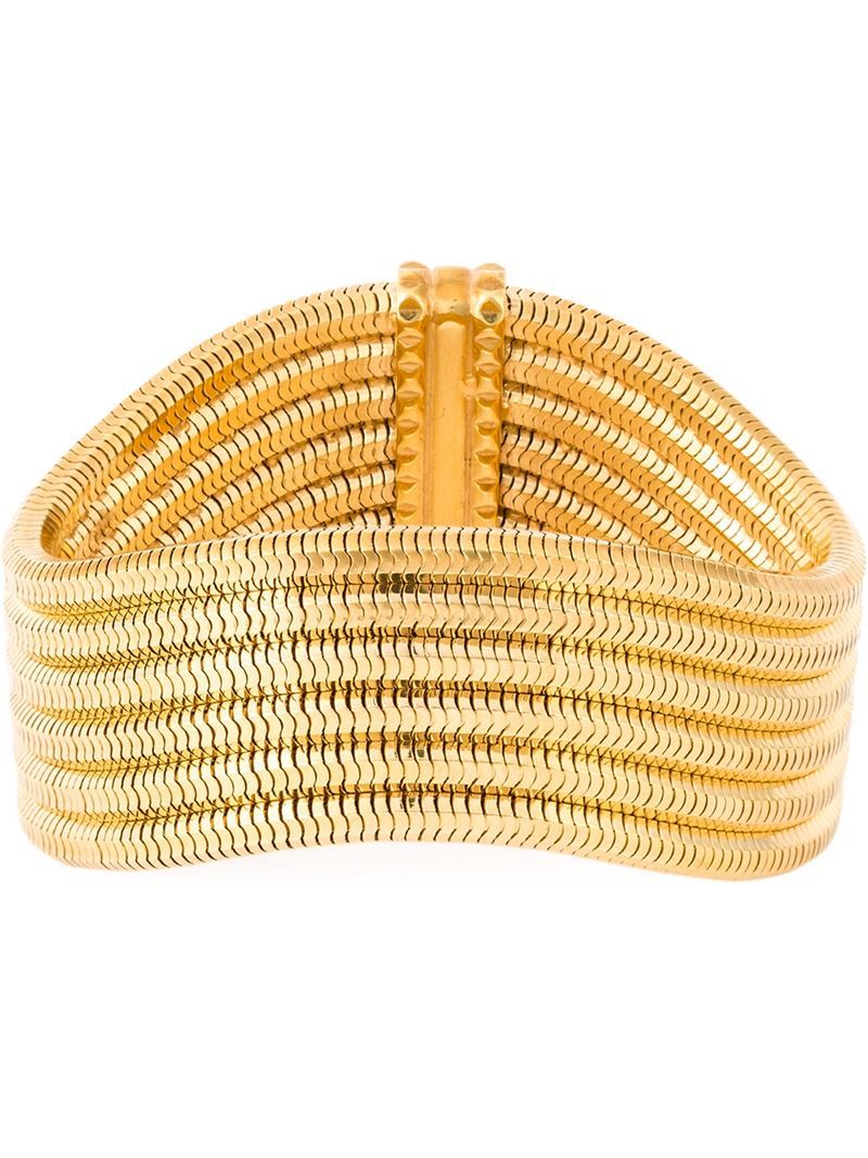'galaxy' Bangle - predominant colour: gold; occasions: evening, occasion; style: bangle/standard; size: standard; material: chain/metal; finish: metallic; season: a/w 2015