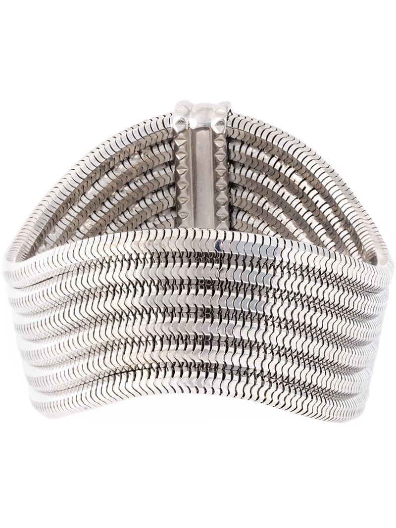'galaxy' Bangle - predominant colour: silver; occasions: evening, occasion; style: bangle/standard; size: standard; material: chain/metal; finish: plain; season: a/w 2015