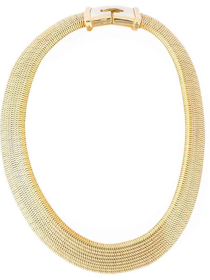 'galaxy' Choker - predominant colour: gold; style: choker/collar/torque; length: short; size: large/oversized; material: chain/metal; finish: metallic; occasions: creative work; season: a/w 2015