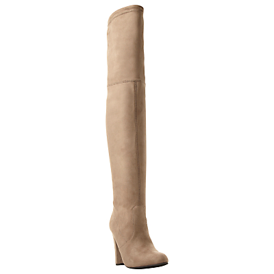 Gorgeous Pull On Over The Knee Boots - predominant colour: nude; occasions: casual, creative work; material: leather; heel height: high; heel: block; toe: round toe; boot length: over the knee; style: standard; finish: plain; pattern: plain; season: a/w 2015; trends: over the knee boots