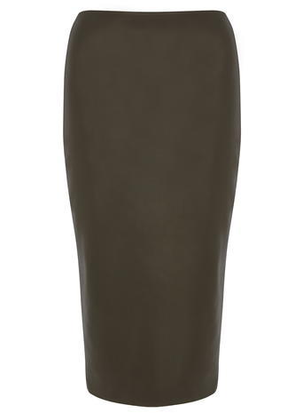 Womens Khaki High Waisted Pencil Skirt Khaki - pattern: plain; style: pencil; fit: tailored/fitted; waist: mid/regular rise; predominant colour: khaki; occasions: evening, work, creative work; length: on the knee; fibres: polyester/polyamide - 100%; pattern type: fabric; texture group: woven light midweight; season: a/w 2015