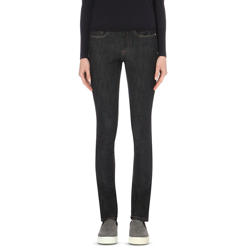 Skinny Mid Rise Jeans, Women's, Royal Blue - style: skinny leg; length: standard; pattern: plain; pocket detail: traditional 5 pocket; waist: mid/regular rise; predominant colour: navy; occasions: casual; fibres: cotton - stretch; texture group: denim; pattern type: fabric; season: a/w 2015