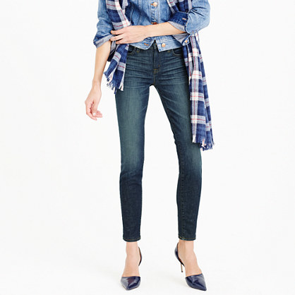 Toothpick Jean In Seajay Wash - style: skinny leg; length: standard; pattern: plain; pocket detail: traditional 5 pocket; waist: mid/regular rise; predominant colour: navy; occasions: casual; fibres: cotton - stretch; jeans detail: whiskering, dark wash; texture group: denim; pattern type: fabric; season: a/w 2015