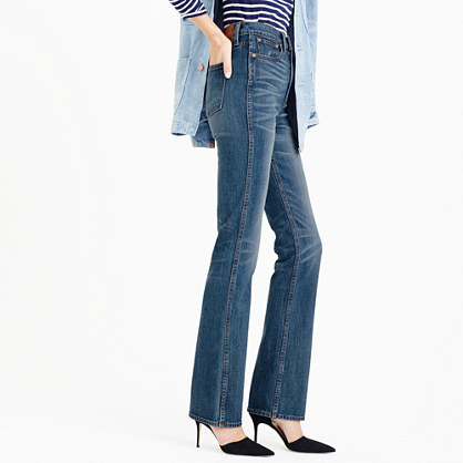 Point Sur Presley Demi Boot Jean - style: bootcut; length: standard; pattern: plain; pocket detail: traditional 5 pocket; waist: mid/regular rise; predominant colour: denim; occasions: casual; fibres: cotton - stretch; texture group: denim; pattern type: fabric; season: a/w 2015