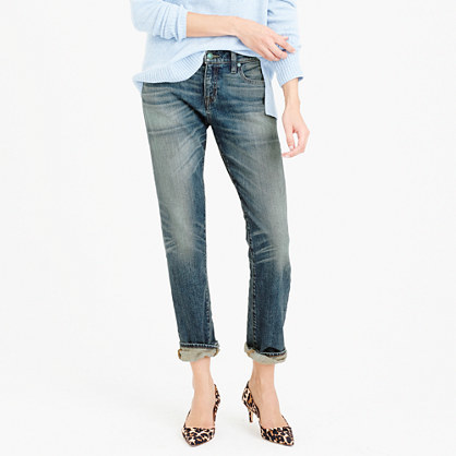 Point Sur Japanese Denim With Cashmere Jean In Lynndale Wash - style: straight leg; length: standard; pattern: plain; pocket detail: traditional 5 pocket; waist: mid/regular rise; predominant colour: denim; occasions: casual; fibres: cotton - stretch; jeans detail: shading down centre of thigh; texture group: denim; pattern type: fabric; season: a/w 2015