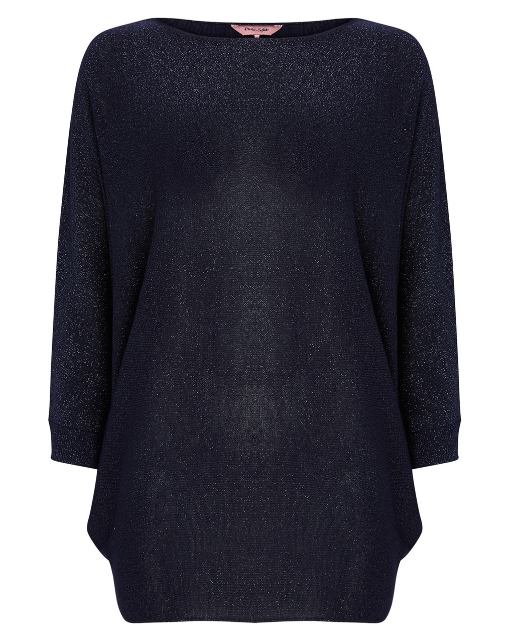 Shimmer Becca Batwing Knit - neckline: slash/boat neckline; pattern: plain; length: below the bottom; style: standard; predominant colour: navy; occasions: casual, creative work; fit: loose; sleeve length: long sleeve; sleeve style: standard; texture group: knits/crochet; pattern type: knitted - fine stitch; fibres: viscose/rayon - mix; season: a/w 2015