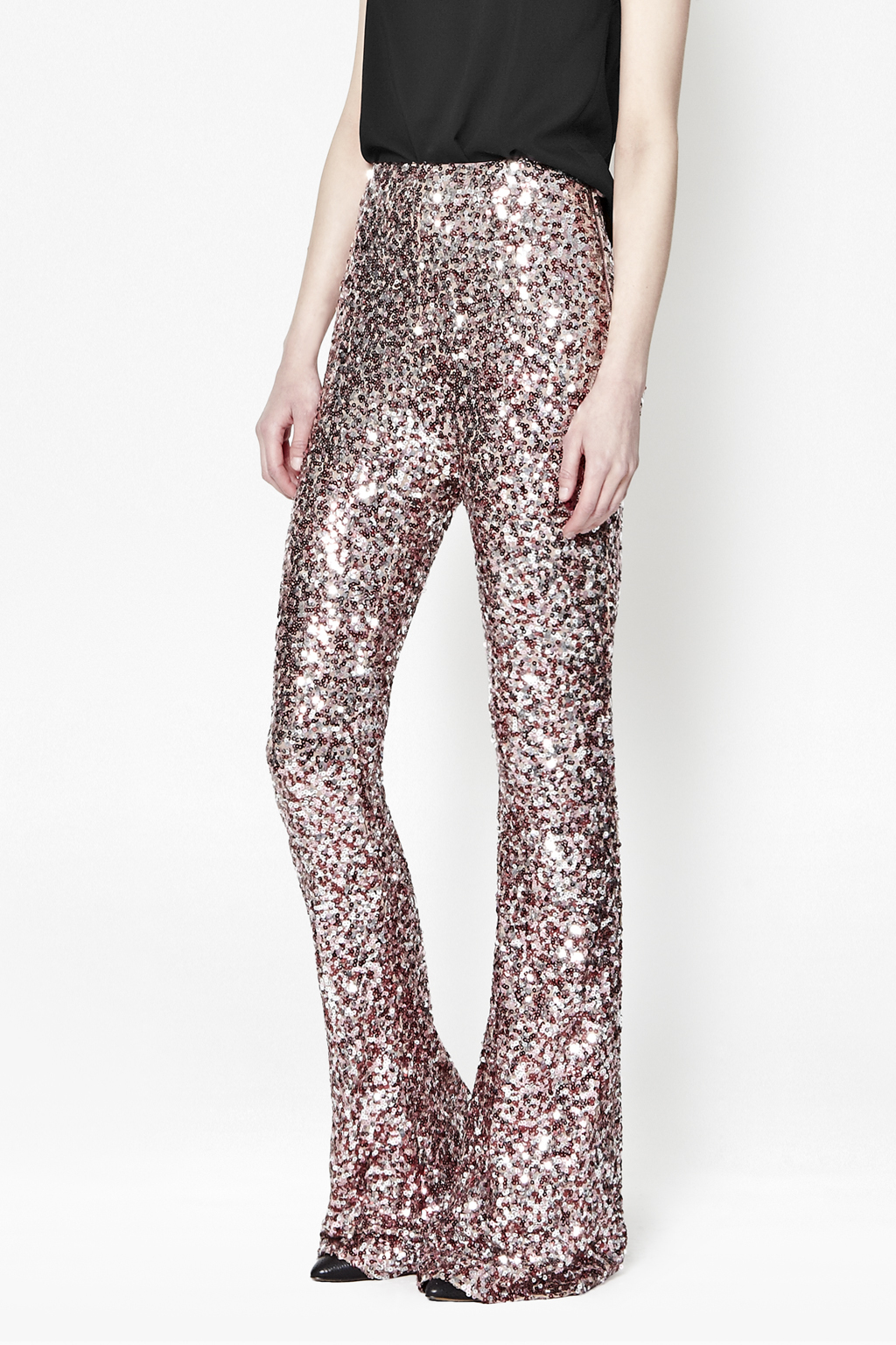 Lunar Sparkle Sequin Flares Charcoal - waist: high rise; length: extra long; predominant colour: pink; occasions: evening; fit: flares; pattern type: fabric; pattern: patterned/print; texture group: woven light midweight; style: standard; embellishment: sequins; season: a/w 2015