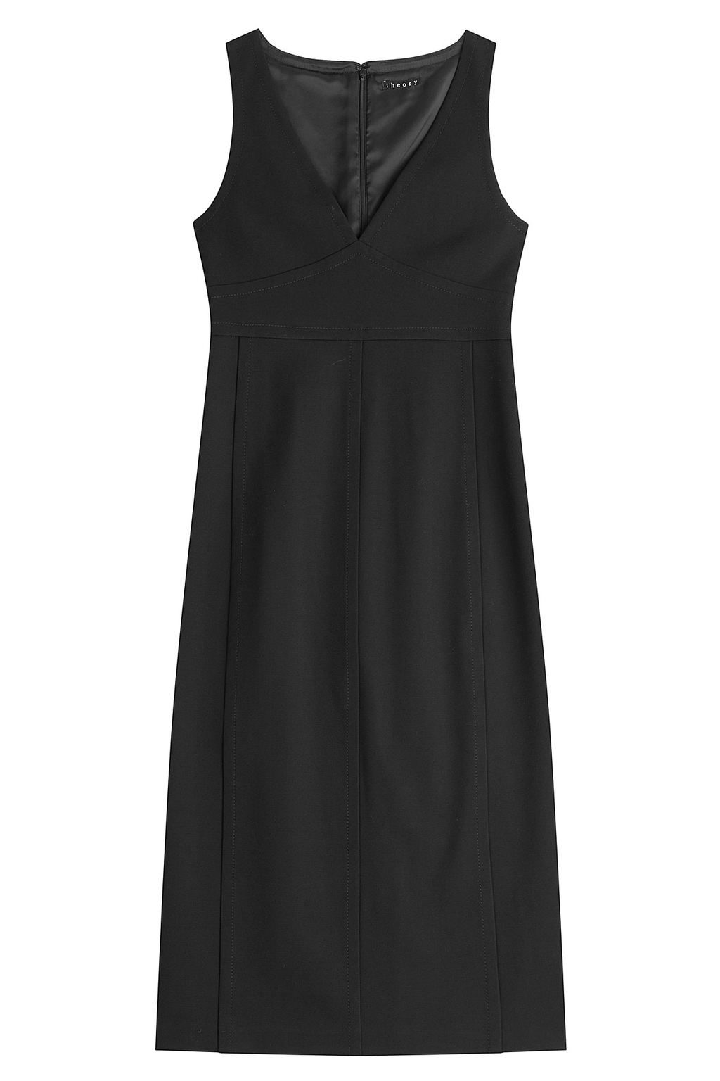Tailored Dress Black - neckline: low v-neck; pattern: plain; sleeve style: sleeveless; predominant colour: black; sleeve length: sleeveless; pattern type: fabric; season: a/w 2015