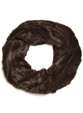 Womens Choc Crushed Faux Fur Snood Brown - predominant colour: chocolate brown; occasions: casual, evening, creative work; type of pattern: standard; style: snood; size: standard; material: fur; pattern: plain; embellishment: fur; season: a/w 2015