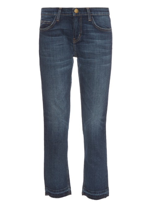 Loved Mid Rise Straight Leg Cropped Jeans - style: skinny leg; pattern: plain; pocket detail: traditional 5 pocket; waist: mid/regular rise; predominant colour: denim; occasions: casual; length: calf length; fibres: cotton - stretch; jeans detail: whiskering, shading down centre of thigh; texture group: denim; pattern type: fabric; season: a/w 2015