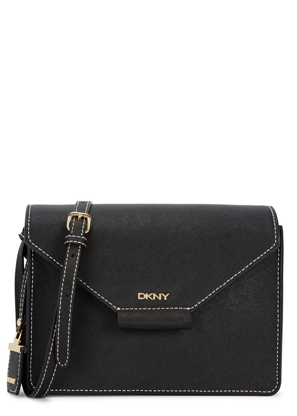 Bryant Park Black Saffiano Leather Cross Body Bag - predominant colour: black; occasions: casual; style: messenger; length: across body/long; size: standard; material: leather; pattern: plain; finish: plain; season: a/w 2015