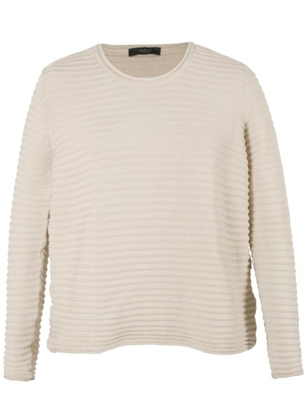 Stone Rib L/S Jumper - pattern: plain; style: standard; predominant colour: stone; occasions: casual, creative work; length: standard; fibres: wool - 100%; fit: standard fit; neckline: crew; sleeve length: long sleeve; sleeve style: standard; texture group: knits/crochet; pattern type: knitted - fine stitch; season: a/w 2015