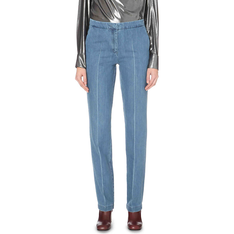 Whitcomb Straight High Rise Jeans, Women's, Bleach Blue - length: standard; pattern: plain; style: slim leg; waist: mid/regular rise; predominant colour: denim; occasions: casual; fibres: cotton - stretch; texture group: denim; pattern type: fabric; season: a/w 2015