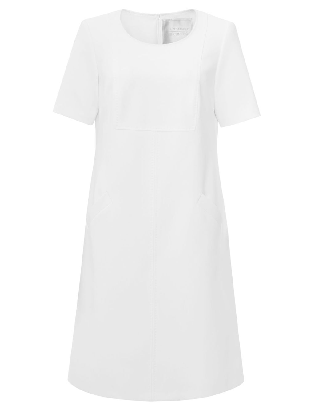 Henley Ivory Dress - style: shift; neckline: round neck; pattern: plain; predominant colour: white; occasions: casual, occasion, creative work; length: just above the knee; fit: soft a-line; fibres: polyester/polyamide - stretch; sleeve length: short sleeve; sleeve style: standard; pattern type: fabric; texture group: other - light to midweight; season: a/w 2015