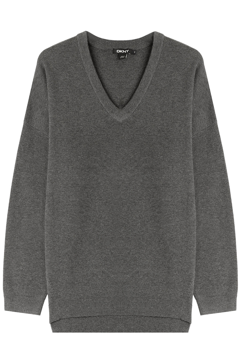 Pullover With Wool Grey - neckline: v-neck; pattern: plain; length: below the bottom; style: standard; predominant colour: charcoal; occasions: casual, work, creative work; fibres: wool - mix; fit: standard fit; sleeve length: 3/4 length; sleeve style: standard; texture group: knits/crochet; pattern type: knitted - fine stitch; season: a/w 2015