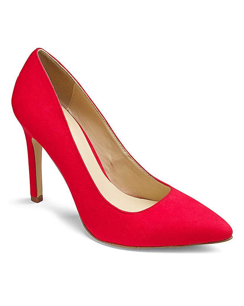 Sole Diva High Court Shoes D Fit - predominant colour: true red; occasions: evening, occasion; material: suede; heel height: high; heel: stiletto; toe: pointed toe; style: mules; finish: plain; pattern: plain; season: a/w 2015