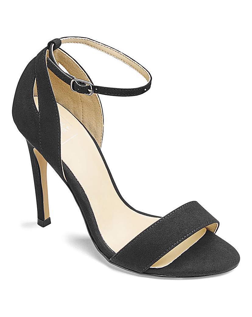 Sole Diva Single Soled Sandals E Fit - predominant colour: black; occasions: evening, occasion; material: suede; heel height: high; ankle detail: ankle strap; heel: standard; toe: open toe/peeptoe; style: strappy; finish: plain; pattern: plain; season: a/w 2015