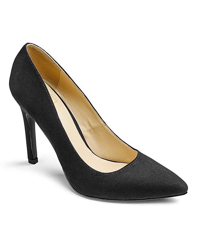 Sole Diva High Court Shoes E Fit - predominant colour: black; occasions: evening, occasion; material: faux leather; heel height: high; heel: stiletto; toe: pointed toe; style: courts; finish: plain; pattern: plain; season: a/w 2015